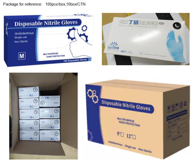 Nitrile Gloves Package Vinyl Gloves Latex PVC Gloves Package