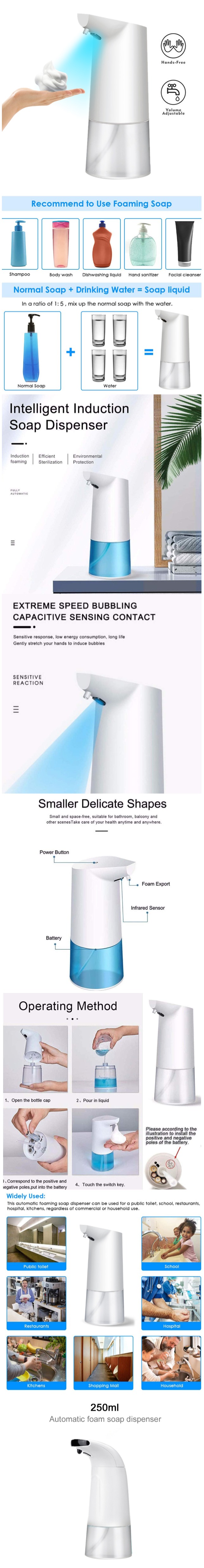 Automatic Soap Dispenser, Foam Dispenser, Touchless Dispenser, Sensitive Dispenser, Sensor Soap Dispenser, Touchless Soap Dispenser, Touchless Sanitizer, Shampoo Dispenser, Alcohol Dispenser, Smart Soap Dispenser, Alcohol Dispenser, Intelligent Induction Soap Dispenser, Electric Dispenser, Automatic Sensor Soap Dispenser, Touchless Sensor Soap Dispenser Spray,