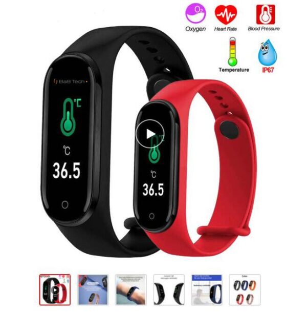 M4Pro Body Temperature Smart Bracelet, M4Pro Smartband, M4Pro Bluetooth Bracelet, M4Pro Smart Watch, M4Pro Fitness Band, M4 Pro Smart Bracelet, M4pro Thermometer,