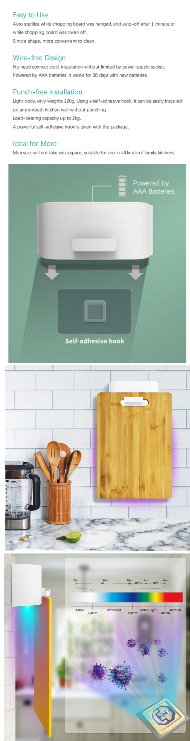 UV Light sanitizing cutting board system - MoreInspiration