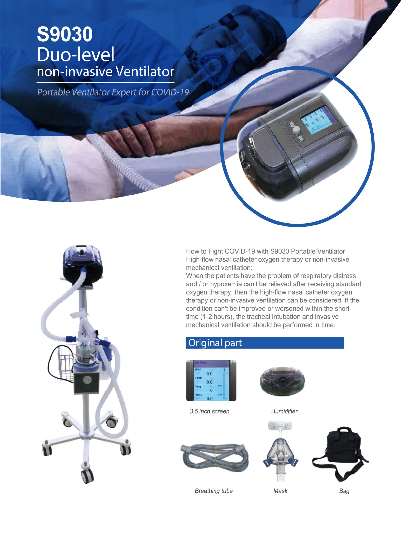 S9030 Ventilator, Non-invasive Ventilator, Portable Ventilator, Medical Ventilator, ICU Ventilator, Respiratory Ventilator,