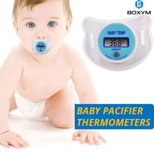 BOXYM LCD Infants Digital Temperature Baby Practical Clack Food Grade Silicon Nipple Kitchen Thermometer Mouth Alarm