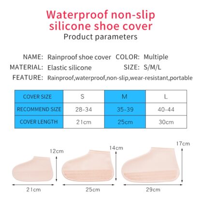 Zinniaya 1 Pair Reusable Latex Waterproof Rain Shoes Covers Slip-resistant Rubber Rain Boot Overshoes Shoes Accessories 