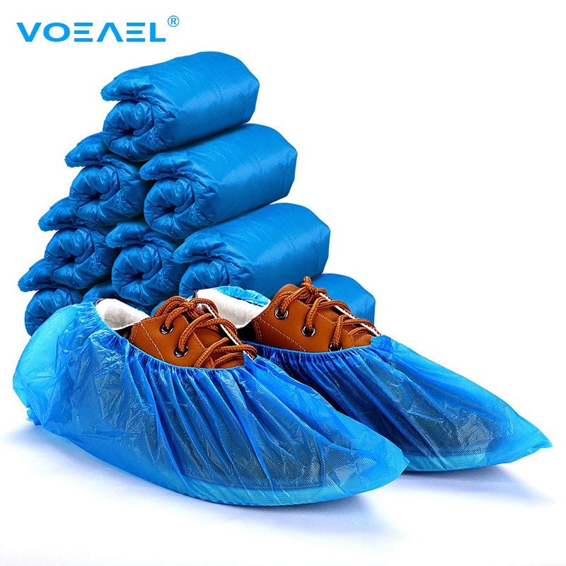 Disposable Shoe Covers Suruc Blue-200pcs Waterproof Rainy Day Dustproof Protective Outdoor Indoor Home Overshoes 