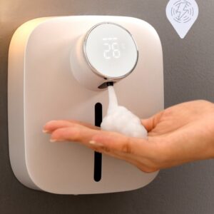 Hot Soap Dispenser Wall-mounted Rechargeable Temperature Display Liquid Soap Dispensers Automatic Foam Hand Sanitizer Machine