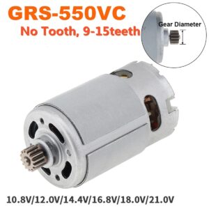 RS550 DC Motors 10.8V/12V/14.4V/18V/21V Drill Motor with No Teeth 9/11/12/13/14/15Tooth High Torque Gear Box for Electric Drill