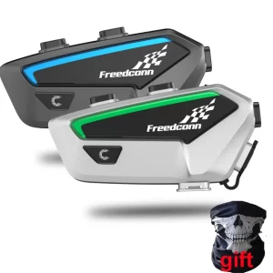 Freedconn FX Headset Intercom Motorcycle Helmet 1500M 10 Riders Motorbike Headphone FM Radio Moto Communicator