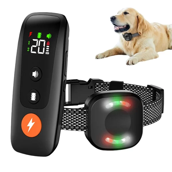 800M Remote Control Training Collar for Dogs W/Colorful LED Screen 4 Modes Anti Bark Dog Collar Pet Long Standby Dog Accessories